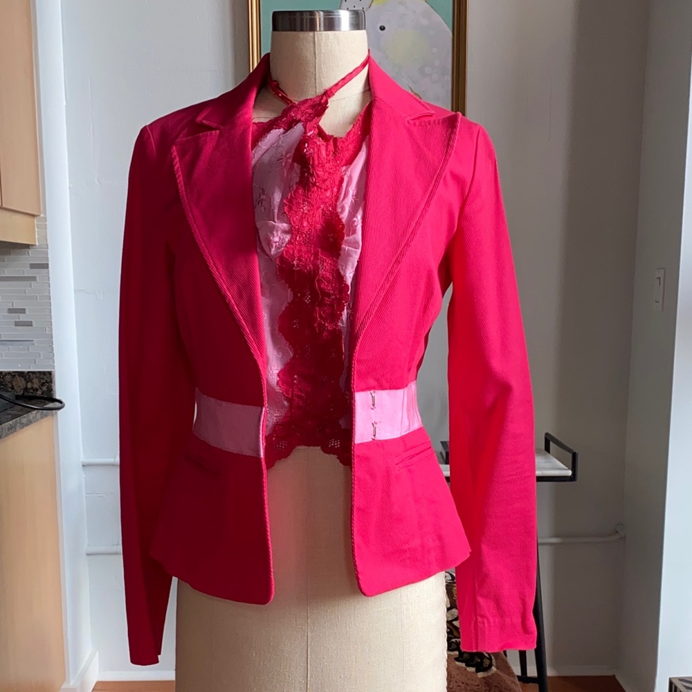 Bisou Bisou Vibrant Pink Blazer with matching Camisole